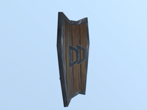 low poly hand painted shield 3D Model