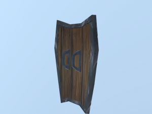 low poly hand painted shield 3D Model