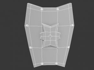 low poly hand painted shield 3D Model