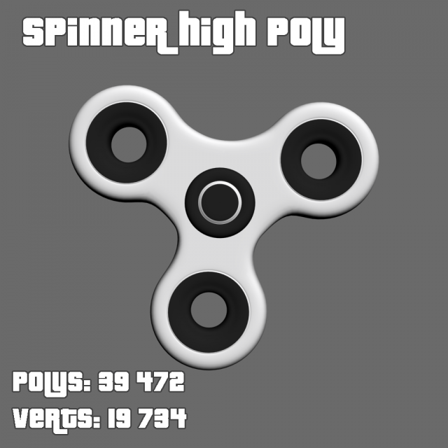 high poly spinner free Model 3D .c4d .max .obj .3ds .fbx .stl .blend 