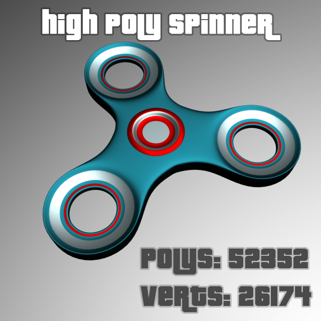 high poly spinner Modelo 3D .c4d .max .obj .3ds .fbx .stl .blend 