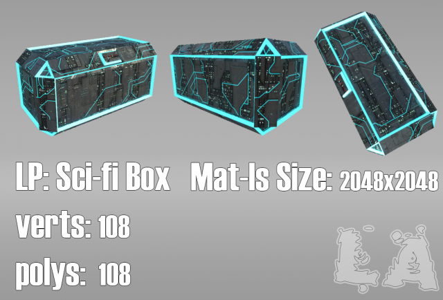 low poly sci-fi box 3D Модель .c4d .max .obj .3ds .fbx .stl .blend 