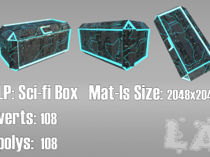 low poly sci-fi box 3D मॉडल