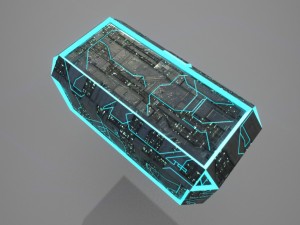 low poly sci-fi box 3D Модель