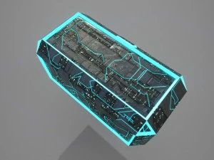 scatola di fantascienza low poly Modello 3D