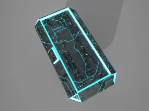 scatola di fantascienza low poly Modello 3D