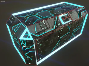 scatola di fantascienza low poly Modello 3D