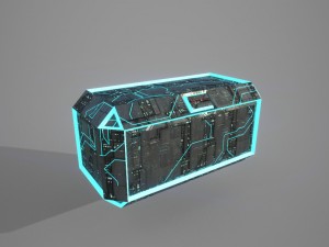low poly sci-fi box 3D Модель