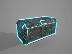 scatola di fantascienza low poly Modello 3D