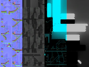 scatola di fantascienza low poly Modello 3D