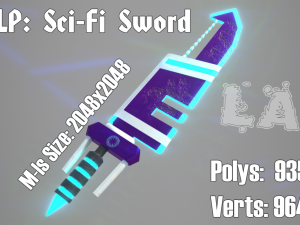 low poly sci-fi sword Modelo 3D