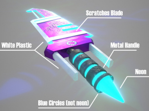 low poly sci-fi sword Model 3D