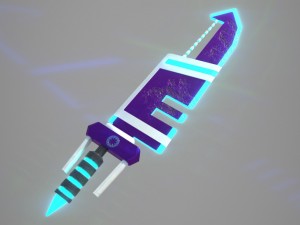 low poly sci-fi sword Model 3D