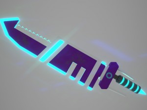 low poly sci-fi sword Model 3D