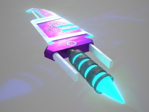 low poly sci-fi sword Model 3D