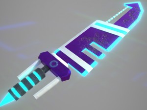 low poly sci-fi sword Model 3D