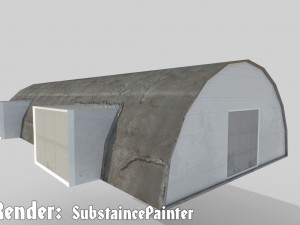 low poly hangar 3D-Modell