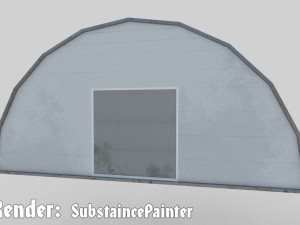 low poly hangar 3D-Modell