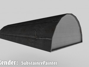 low poly hangar 3D-Modell