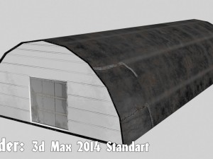 low poly hangar 3D-Modell