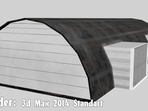 low poly hangar 3D-Modell
