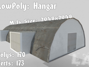 low poly hangar 3D मॉडल