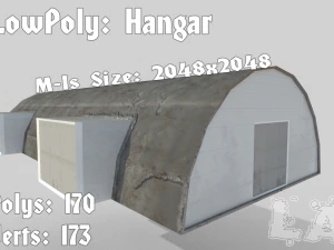 낮은 폴리 격납고 3D 모델