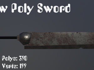 low poly sword 3D मॉडल