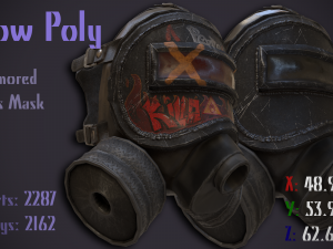 the low poly armored gas mask 3D Модель