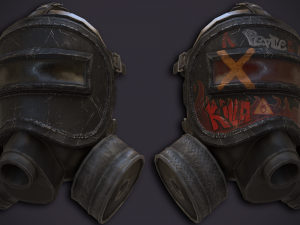 the low poly armored gas mask 3D मॉडल