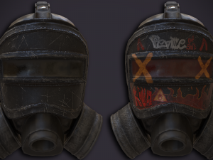 the low poly armored gas mask 3D मॉडल