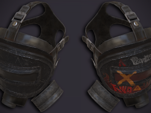 the low poly armored gas mask 3D मॉडल