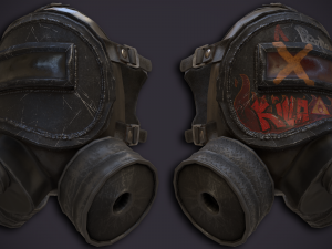the low poly armored gas mask 3D मॉडल