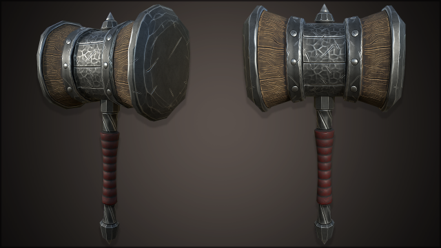 stylazed 3d hammer 3D 모델 .c4d .max .obj .3ds .fbx .stl .blend 