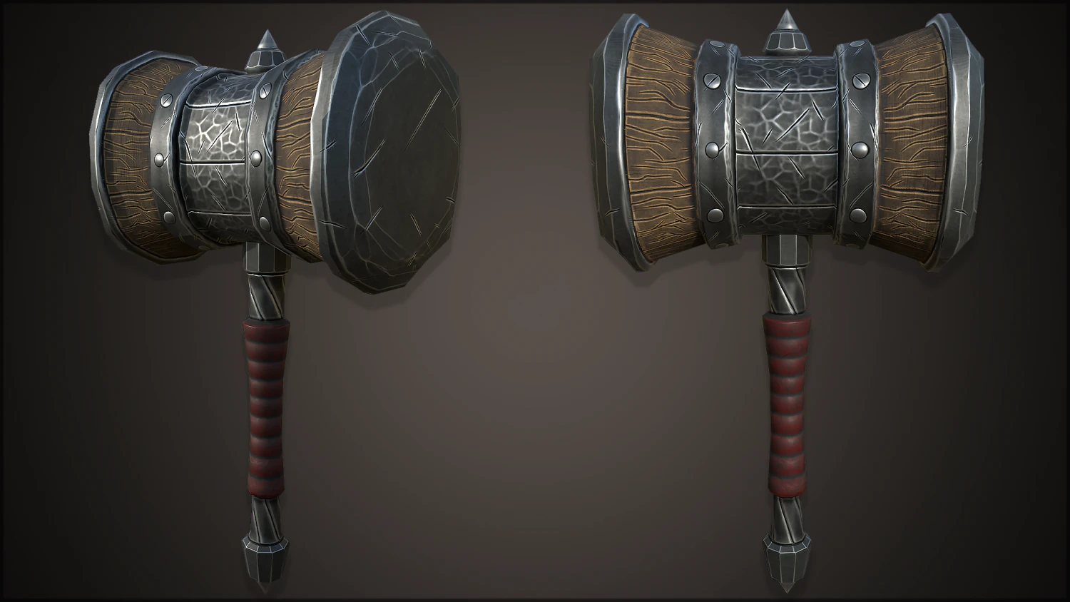stylazed 3d hammer 3D Model .c4d .max .obj .3ds .fbx .stl .blend 