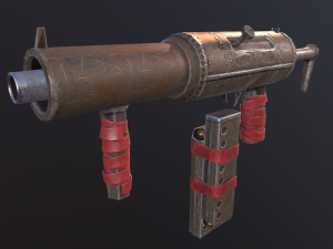 hand made submachine low-poly v1 3D मॉडल