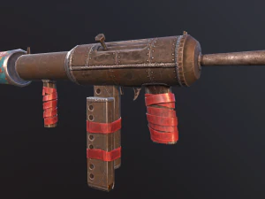 hand made submachine low-poly v1 3D Model