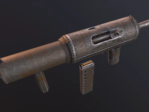 hand made submachine low-poly v1 3D Model