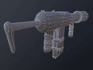 hand made submachine low-poly v1 3D Model