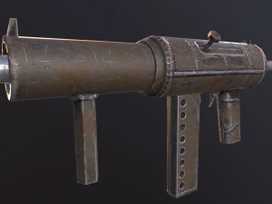 hand made submachine low-poly v1 3D Model