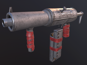hand made submachine low-poly v2 3D Model