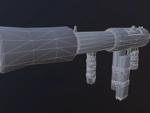 handgemachte Maschinenpistole Low-Poly v2 3D Modell