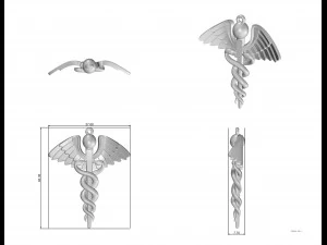 caduceus 3D Print Model