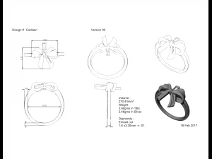 bow ring ribbon 3D Print Model