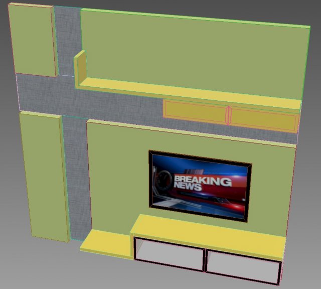 bedroom tv unit 3D मॉडल .c4d .max .obj .3ds .fbx .stl .blend 