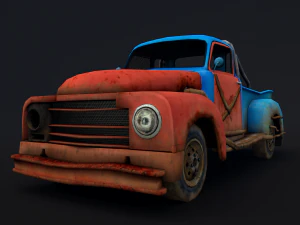 old rusty pickup truck 3D Model