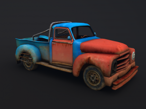 old rusty pickup truck 3D Модель