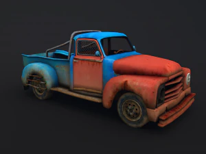 old rusty pickup truck 3D Model