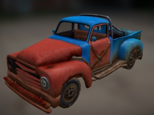 old rusty pickup truck 3D Модель