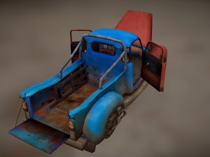 old rusty pickup truck 3D Модель